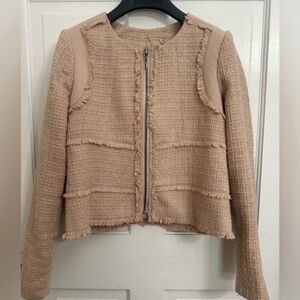 Rebecca Taylor Tweed Zip Up Blazer